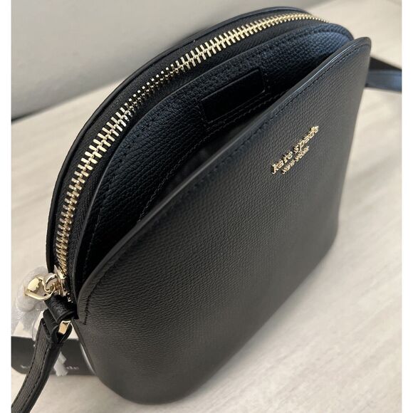 Kate Spade Black Pebbled Leather Sylvia Medium Dome Crossbody NWT - Picture 11 of 12